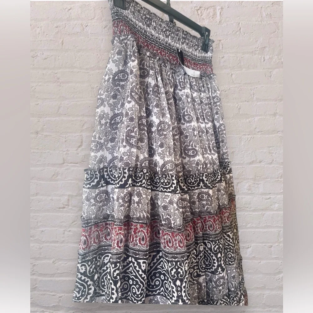 Chaudry KC Maxi Skirt Womens X-Small Lined Lightweight Pull On Smocked Waist NWT - Picture 2 of 7